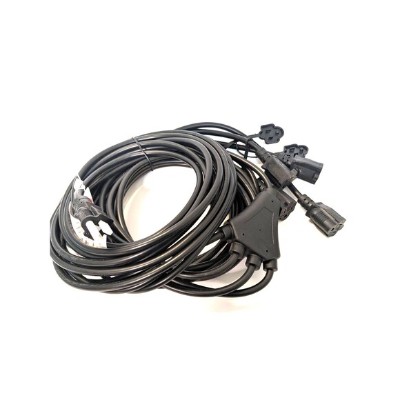 Extension Cord 46ft with 1 to 4 Splitter, Black, IP65 Waterproof Heavy Duty - Picture 2 of 8